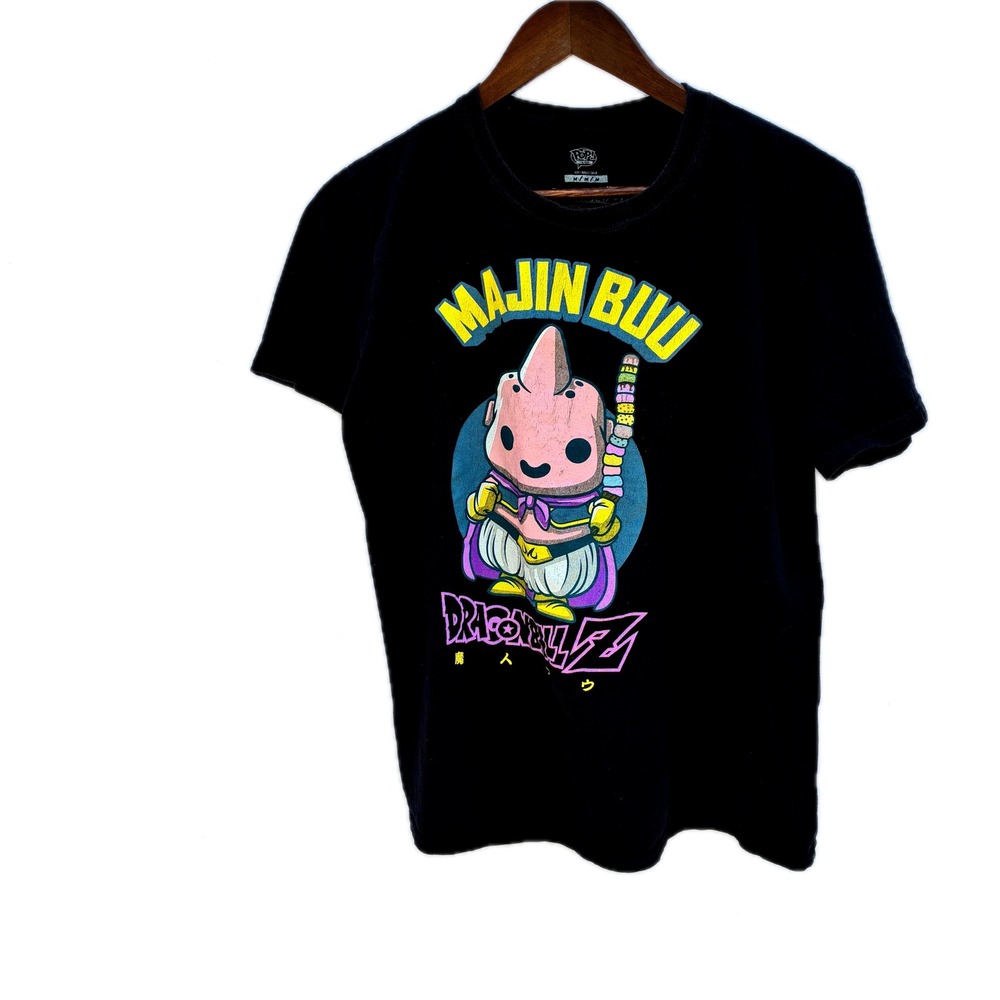 Funko Pop Tees Dragon Ball‎ Z Majin Buu Graphic T-Shirt Black Kids Size M Good